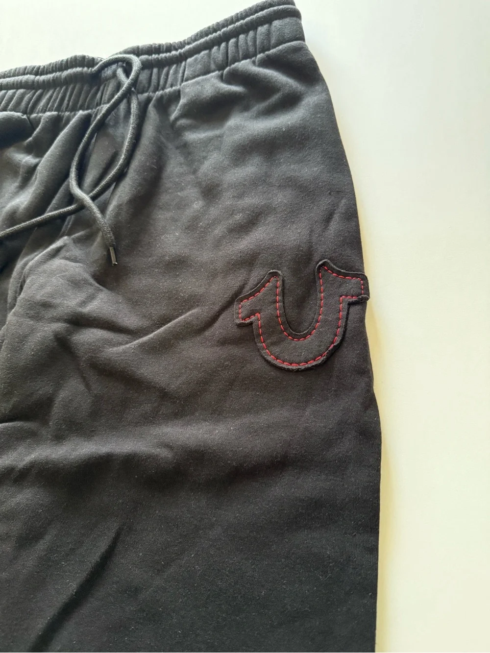True Religion Warp Embroidered Jogger Pants Black Jet Mens Size M Retail $109NWT